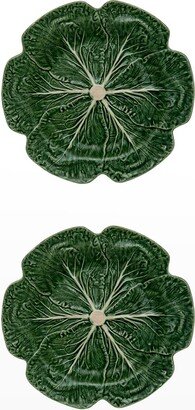 Cabbage Charger Plates, Green - Set of 2