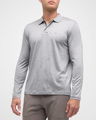 Men's Concealed Quarter-Zip Polo Shirt-AA