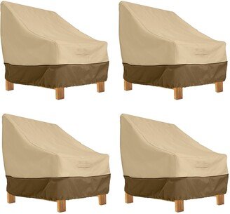 Veranda Water-Resistant 38 Inch Deep Seated Patio Lounge Chair Cover, 4 Pack