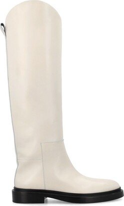 Almond-Toe Knee-Length Boots-AA