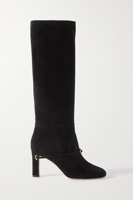 Samuele 85 Suede Knee Boots - Black