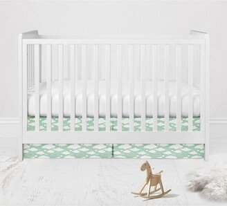 Clouds in the City Mint/ Clouds Crib/Toddler Bed Skirt