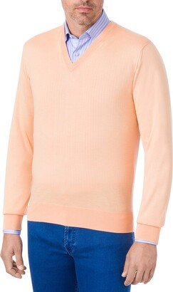 Men's V-Neck Wool-Silk Sweater