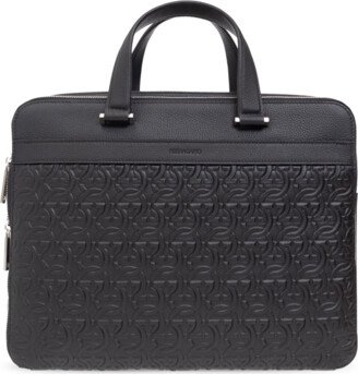 Briefcase With Monogram - Black