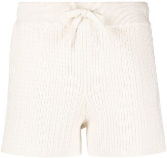 Cable-Knit Drawstring Shorts-AA