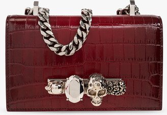 ‘Jewelled Satchel Mini’ Shoulder Bag - Red