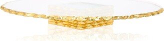 12D Glass Stacked Cake Stand With Gold Edge - Clear/gold