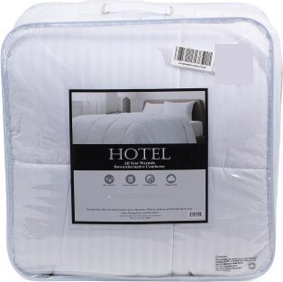 White Damask Stripe Down Alternative Comforter