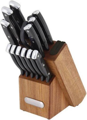 14pc Edgekeeper Cutlery Set - Black with Acacia Block