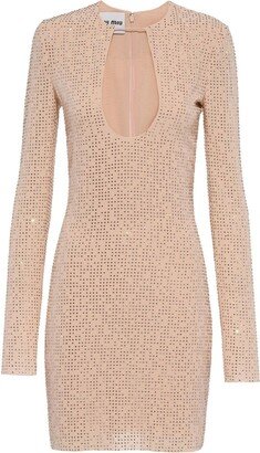 Embroidered Georgette Mini Dress