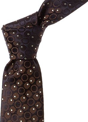 Brown Circles Silk Tie