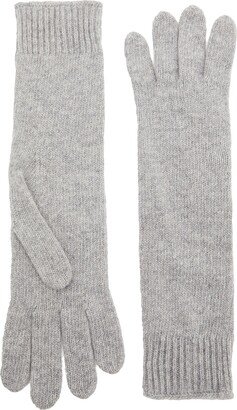 Recycled Extrafine Wool Knit Extra-long Glove Gloves Grey