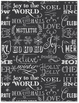 Journals: Christmas Sayings In Chalk Journal, Gray