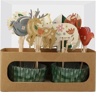 Folk Woodland Cupcake Kit (Pack of 24)