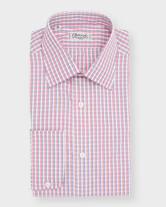 Men's Micro-Plaid Cotton Dress Shirt