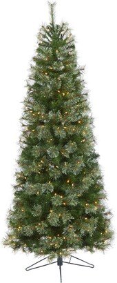 Cashmere Slim Artificial Christmas Tree with Lights and Bendable Branches, 78