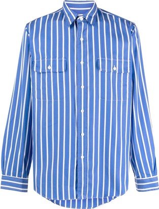 Striped Long-Sleeve Cotton Shirt