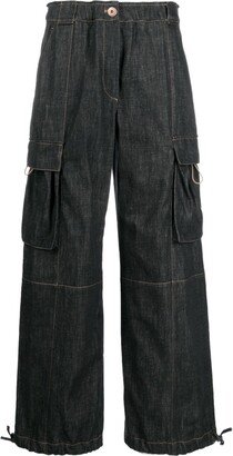 Drawstring Cargo Jeans-AA