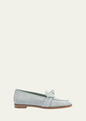 Clarita Suede Knotted Bow Loafers