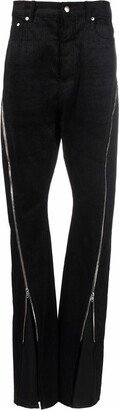 Bolan zip-detail flared corduroy trousers