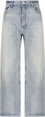 Logo Patch Straight Leg Jeans-AT