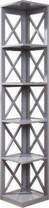 63.75 Oxford 5 Tier Corner Bookcase - Breighton Home