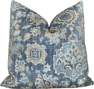 Monaghan Blue Medallion Floral Pillow Cover | Decorative Throw, Southwest Motif Home Decor Pillows