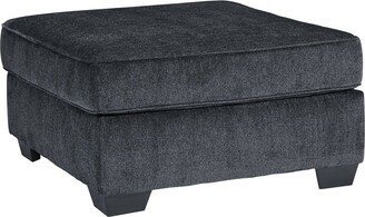 Square Fabric Upholstered Oversized Accent Ottoman, Charcoal Gray