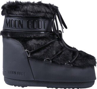 Icon Low Faux-Fur Lace-Up Boots