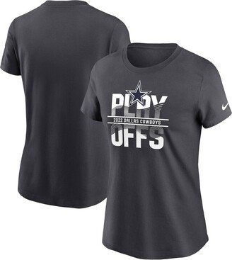 Women's Anthracite Dallas Cowboys 2022 Nfl Playoffs Iconic T-shirt