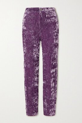 Crushed-velvet Skinny Pants - Purple