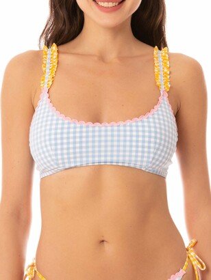 Woman Bralette Swimsuit With Gingham Print