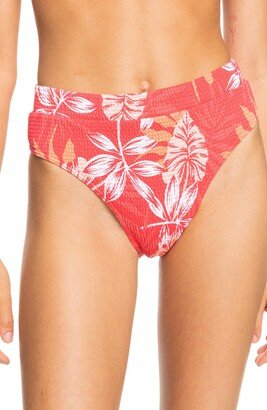 Seaside Tropics Smocked High Rise Bikini Bottoms