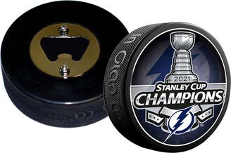 2021 Tampa Bay Lightning Stanley Cup Champions Hockey Puck Bottle Opener
