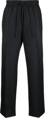 Drawstring-Waist Straight-Leg Tailored Trousers