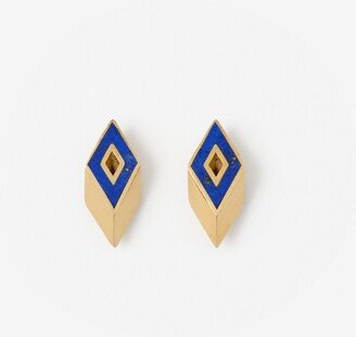 Lapis Hollow Stud Earrings