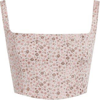 Floral-Print Cropped Corset