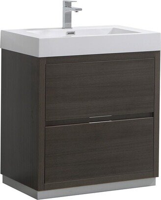 Senza 30 Single Vanity Set with Wood Cabinet and Acrylic