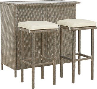 Outdoor Bar 3Pc Set - Bar & 2 Stools-AA