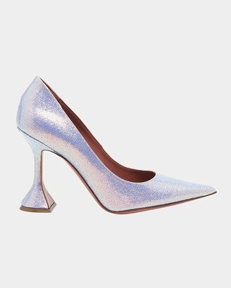 Ami Glittery Leather Pedestal Pumps