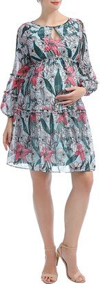 Nia Floral Long Sleeve Maternity Babydoll Dress