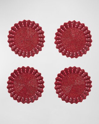 Baccarat x Kim Seybert x Baccarat Etoile Red Coasters, Set of 4