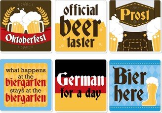 Big Dot Of Happiness Oktoberfest - Funny Beer Festival Decorations - Drink Coasters - Set of 6