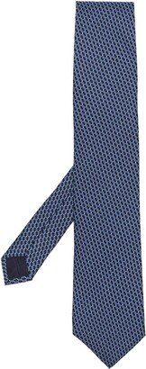 Graphic-Print Pointed Silk Tie