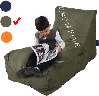 Lazy Lounger Memory Foam Sofa with Dirt-Proof Oxford Fabric&Side Pocket for Kids, Armygreen - 42.1x23.6x26.3in