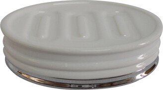 Teamson Home Bathroom Soap Dish Metal White Ivory Glenda AC13102