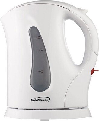 1.0 Liter Cordless Plastic Tea Kettle White