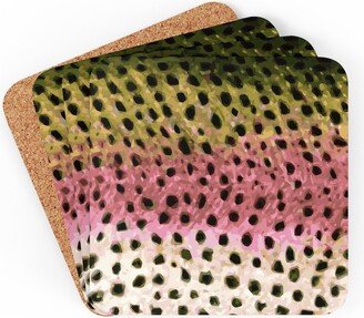 Rainbow Trout Corkwood Coaster Set