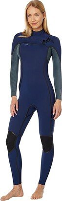 HyperFreak Fire 3/2 + Chest Zip Fullsuit (Navy/Shade) Women's Wetsuits One Piece