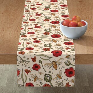 Table Runners: The Art Of Beekeeping - Bees, Artichokes, Poppies Table Runner, 72X16, Multicolor